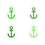 assembly realistic sticker design on paper anchors N3