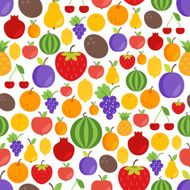Seamless pattern with flat fruit icons