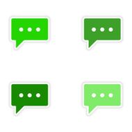 assembly realistic sticker design on paper thinking cloud N3