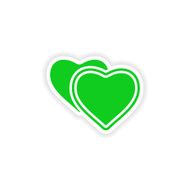 icon sticker realistic design on paper heart N4