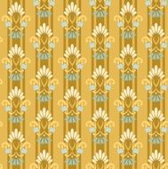 Gold striped seamless pattern with cornflowers