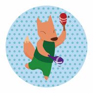 animal fox cartoon theme elements N10