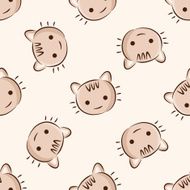 Animal cat icon 10 seamless pattern