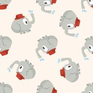 Animal ephant icon 10 seamless pattern