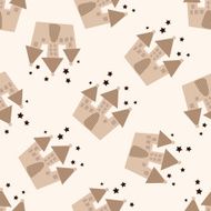 architecture castle icon 10 seamless pattern N2
