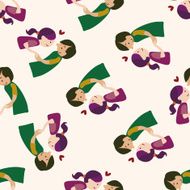 Valentine&#039;s day theme love couple seamless pattern N2