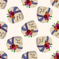 Valentine&#039;s day theme presents seamless pattern