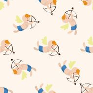 Valentine&#039;s day theme cupid seamless pattern