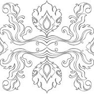 Thail art line flower pattern illustrate