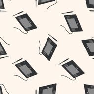 computer theme graphics tablet seamless pattern