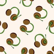 computer theme wired headphones seamless pattern