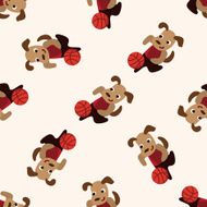 sport animal dog cartoon seamless pattern