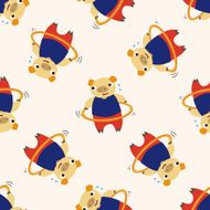 sport animal pig cartoon seamless pattern