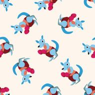 sport animal kangaroo cartoon seamless pattern