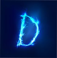 Alphabet made of blue electric lighting thunder storm effect ABC N3