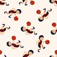 sport basketball athlete icon 10 seamless pattern