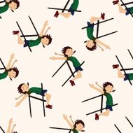 sport High jump athlete icon 10 seamless pattern