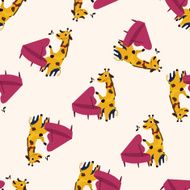 muscial animal giraffe icon 10 seamless pattern