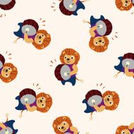 musical animal lion icon 10 seamless pattern
