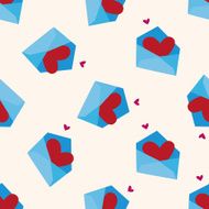 Valentine&#039;s day love letter icon 10 seamless pattern