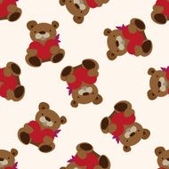 Valentine&#039;s day present bear icon 10 seamless pattern