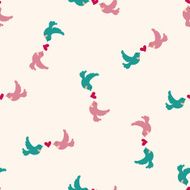 Valentine's Day lover bird icon 10 seamless pattern
