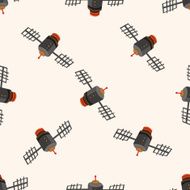 Space Satellite icon 10 seamless pattern