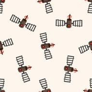 Space Satellite icon 10 seamless pattern N2