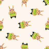 summer animal rabbit icon 10 seamless pattern