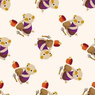 summer animal pig icon 10 seamless pattern