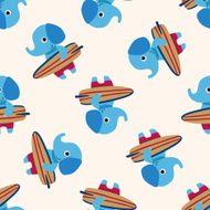summer animal ephant icon 10 seamless pattern