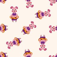 summer animal rabbit icon 10 seamless pattern N2