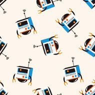 bizarre robot icon 10 seamless pattern N3