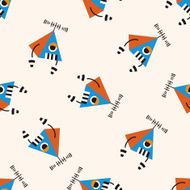 bizarre robot icon 10 seamless pattern N4