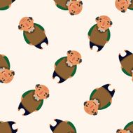 family grandfather character icon 10 seamless pattern