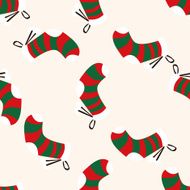 Christmas decorating socks icon 10 seamless pattern