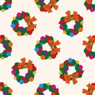 Christmas wreath icon 10 seamless pattern N2