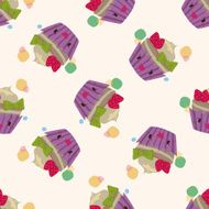 decorating cake icon 10 seamless pattern N3