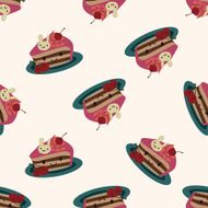 decorating cake icon 10 seamless pattern N6