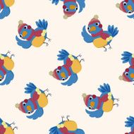 winter animal bird icon 10 seamless pattern
