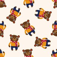 winter animal bear icon 10 seamless pattern