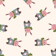 winter animal rabbit icon 10 seamless pattern