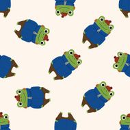 winter animal frog icon 10 seamless pattern