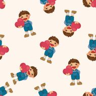 people with heart character seamless pattern N7
