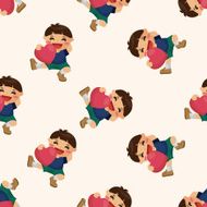 people with heart character seamless pattern N9