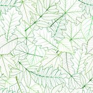 Seamless with green spring leaves
