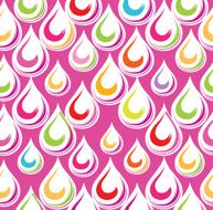 Water drop abstract seamless pattern in pop-art style