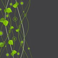 Green color wave with leaves N2