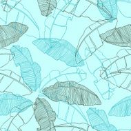 Vector illustration leaves of palm tree Seamless pattern N4