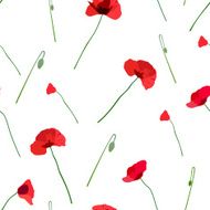 seamless pattern of red flowers